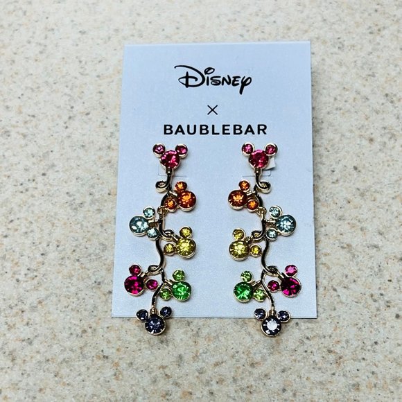 Disney X BaubleBar Mickey Mouse Christmas Lights Holiday Dangle Earrings - Picture 1 of 2